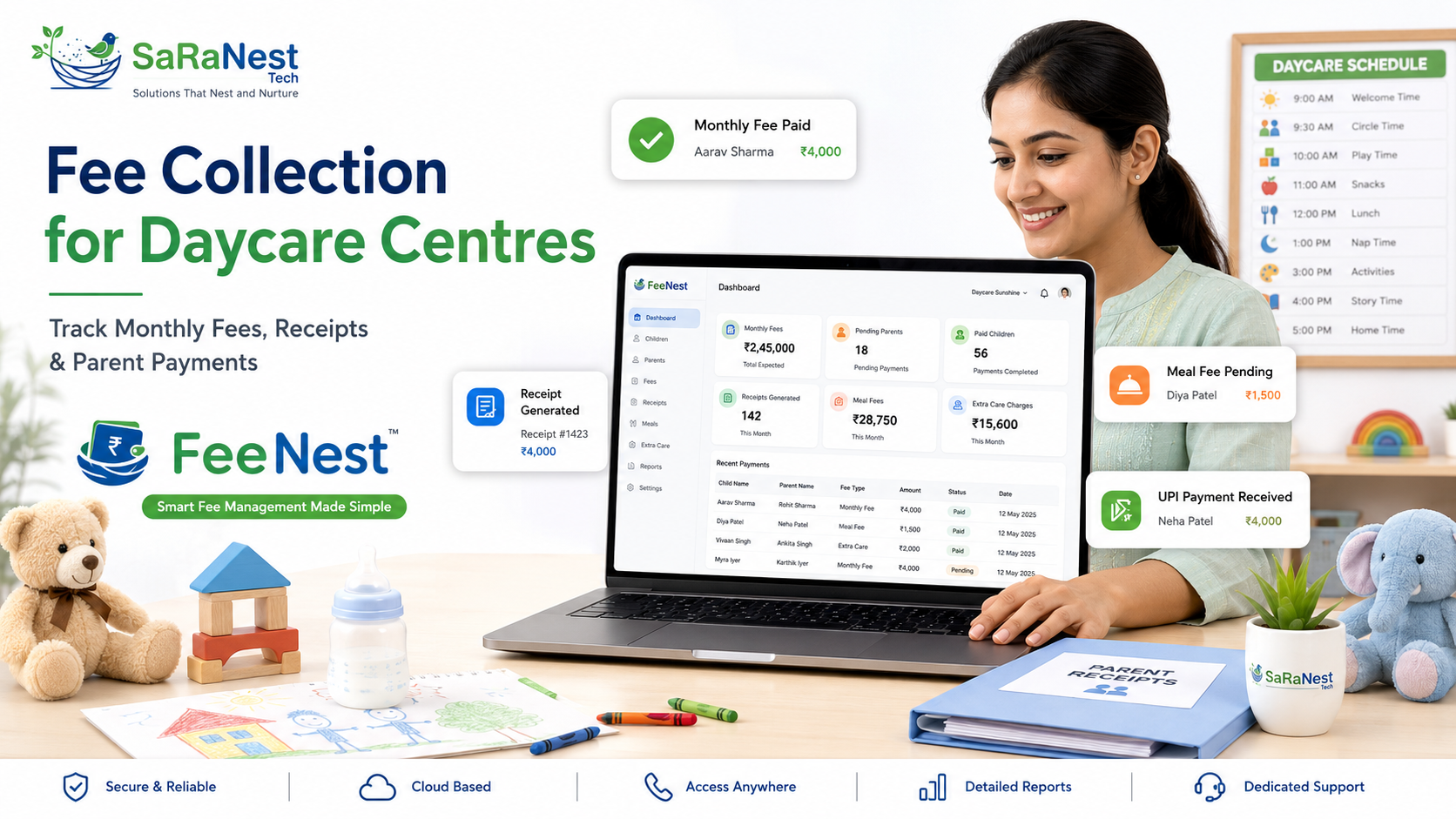 Fee Collection Software for Baby Crèches and Daycare Centres